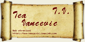 Tea Vančević vizit kartica